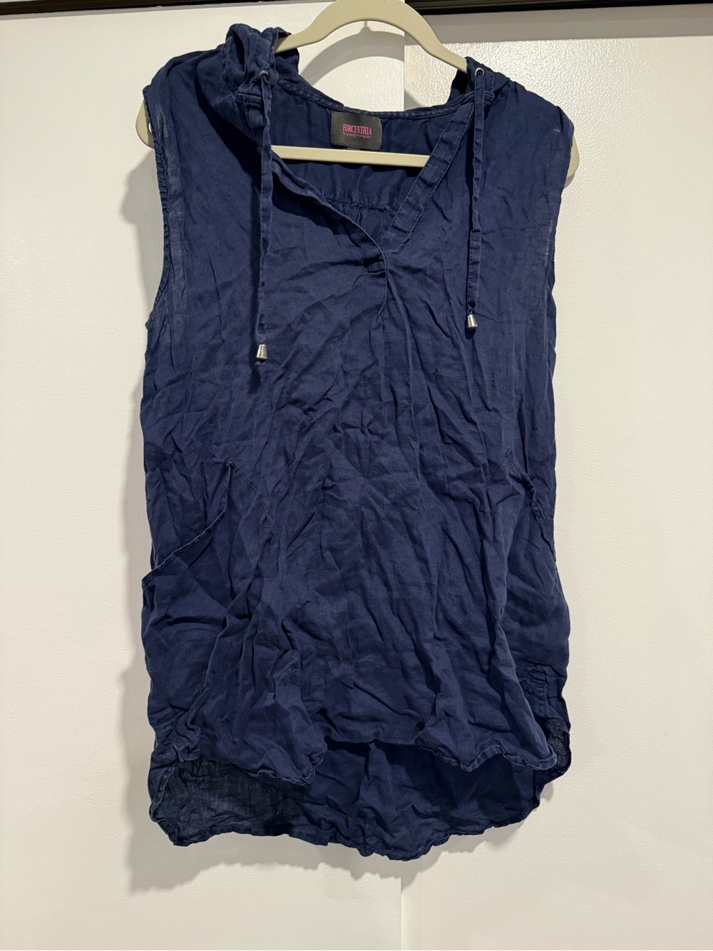 For Cynthia Beachwear Navy Hooded Tunic size XL